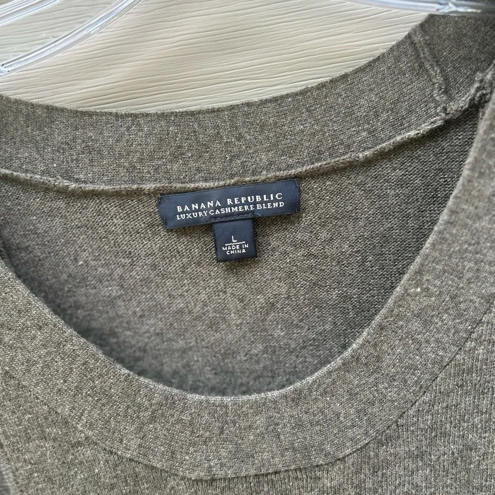 Banana Republic green size L drop waist luxury cashmere wool dress Lagenlook